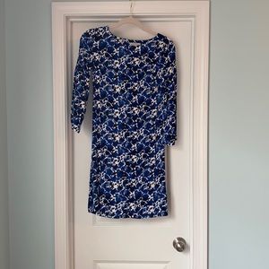 J. Crew blue floral shift dress